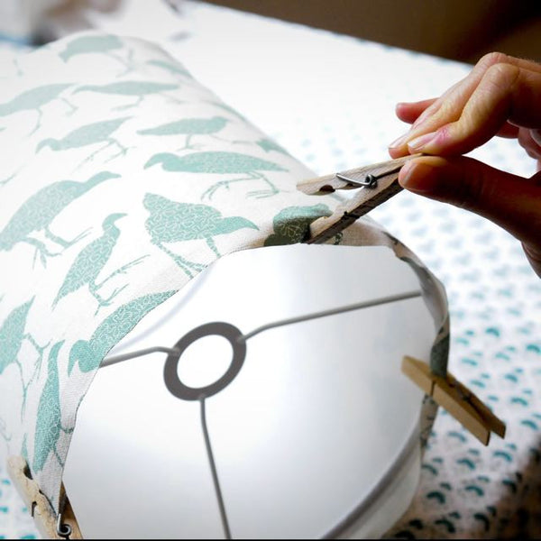 How to make lampshades - video series - pegging your lampshade paper to your rings
